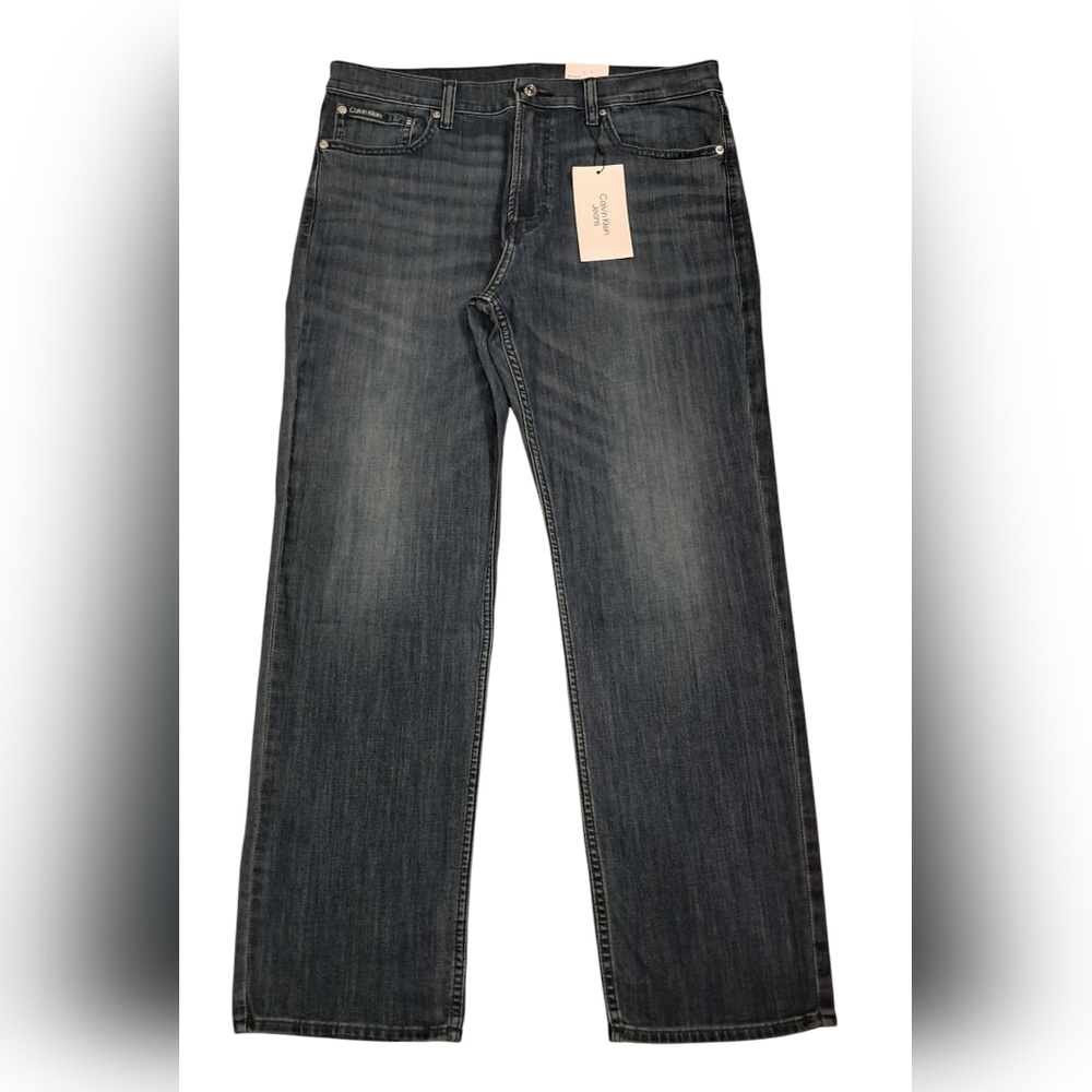 CALVIN KLEIN STRAIGHT FIT HIGH STRETCH DENIM JEANS 34 X 30